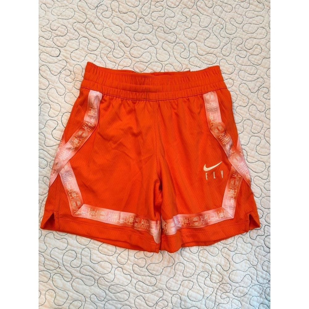 Nike‎ Boys Orange Dri-FIT Athletic Shorts Fly Tape Size XS